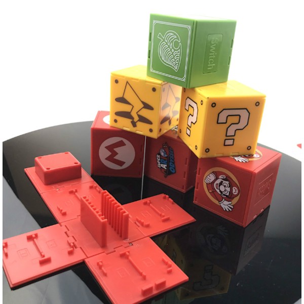 Egnet til Nintendo SWITCH spilkortboks 16 i 1 foldbar kortboks temaserie hukommelseskortboks Yellow question mark