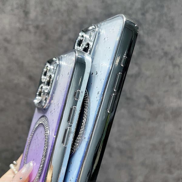 Magnetisk beskyttelsescover til iPhone 13 Pro, TPU+PC, glitter