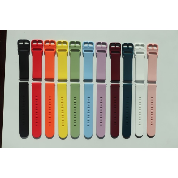 Passer for Samsung Active2 farge spenne silikonstropp 14 farger valgfritt orange 20mm