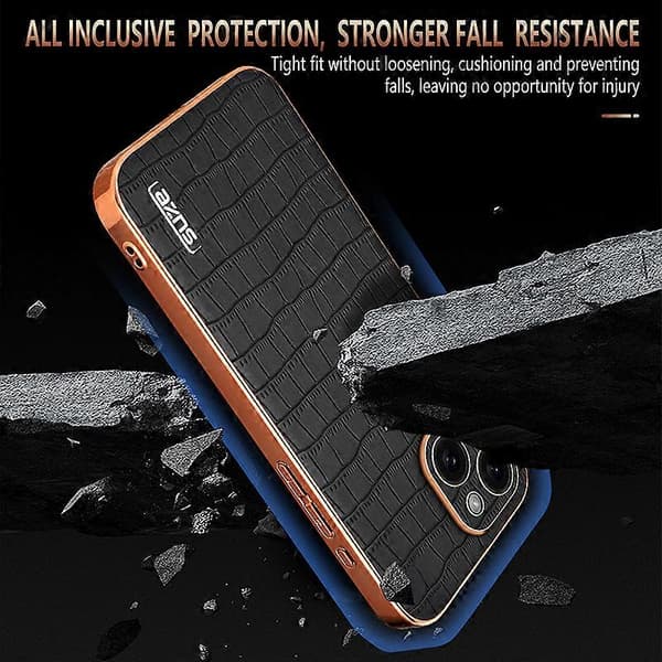 Krokodille tekstur PU+TPU støtsikkert telefondeksel for iPhone 14 Plus