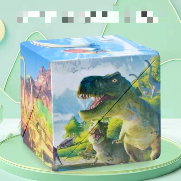 2 pædagogisk legetøj til børn Dekompressionsartefakt 24 magnetisk - Dinosaur Rubiks terning [farveboks] dinosaur