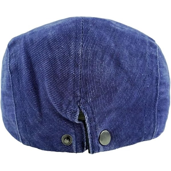 Herr Vintage Flat Cap Irländsk Newsboy Hatt Jakt Cabbie Hatt Justerbar Bomull Andningsbar Peaky Cap Basker Sommarhattar blue
