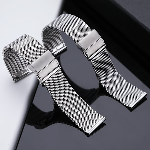 Mesh Urremærke Hurtig Udskiftning Urrem Milanese Rustfrit Stål Mesh Armbåndsrem til Udskiftning, Enkelt Størrelse Urspænde Passer til Apple Watch Black 22mm