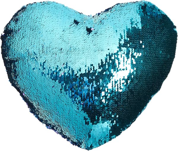 Hjerte Pude med Mermaid Sequins Indlæg