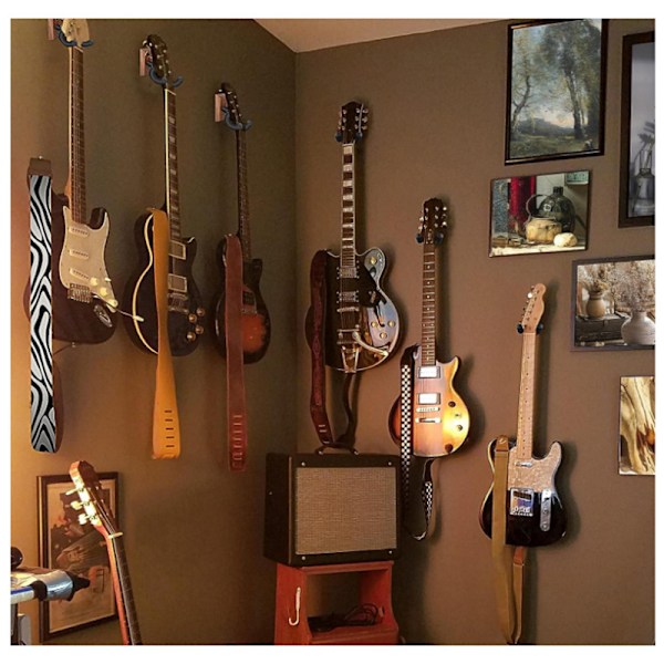 Väggfäste för gitarr i trä, massiv trähängare lämplig för akustisk elgitarr bas folk ukulele mandolin Birch 2pc
