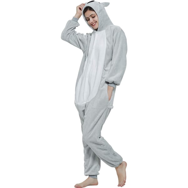 Grå onesie Pyjamas Voksen Cosplay onesie Dyrekostyme /L L