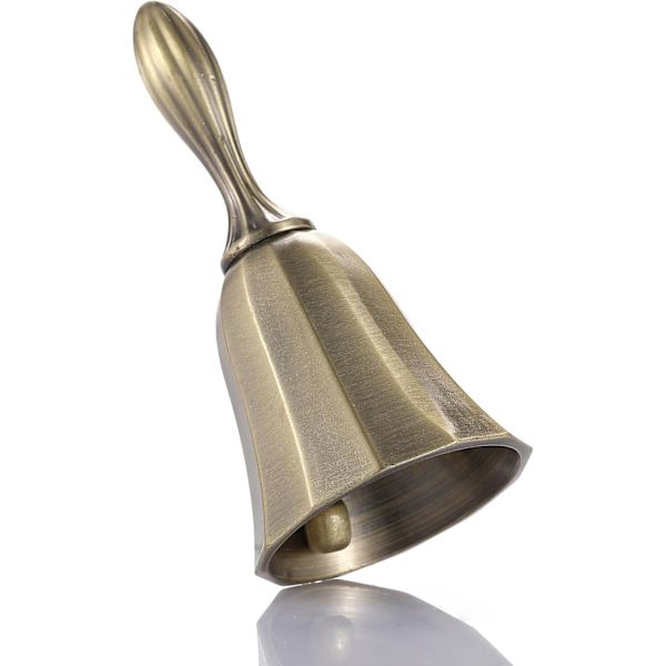 Superhög ren koppar guld handklocka, används för bröllopsklockor, lärarklassrumsklockor, middagsklockor, meditationsklockor, husdjursklockor Glossy