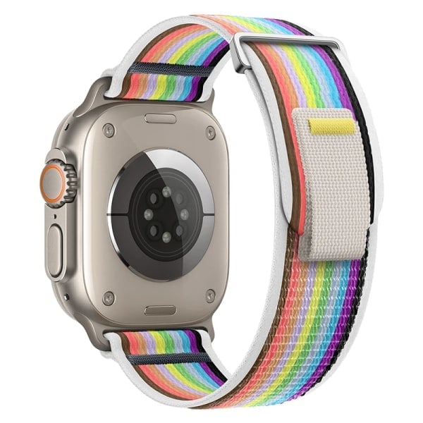 Armband för Apple Watch 44mm 40mm 45mm 41mm 42 44 45mm Sportarmband iwatch Ultra 2 49mm Series 9 8 View 7 6 5 4 3 Gul Beige 02 49mm 45mm 44mm 42mm White rainbow 08 41mm 40mm 38mm