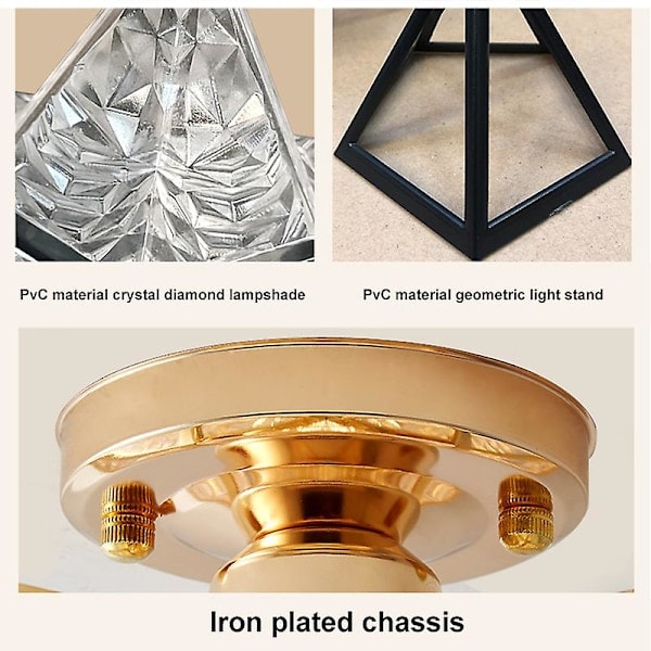 Taklampe Femkantet Stjerne Taklampe Gang Balkong Små Lamper Jernkunstlampe Gylden Transparent Golden Transparent