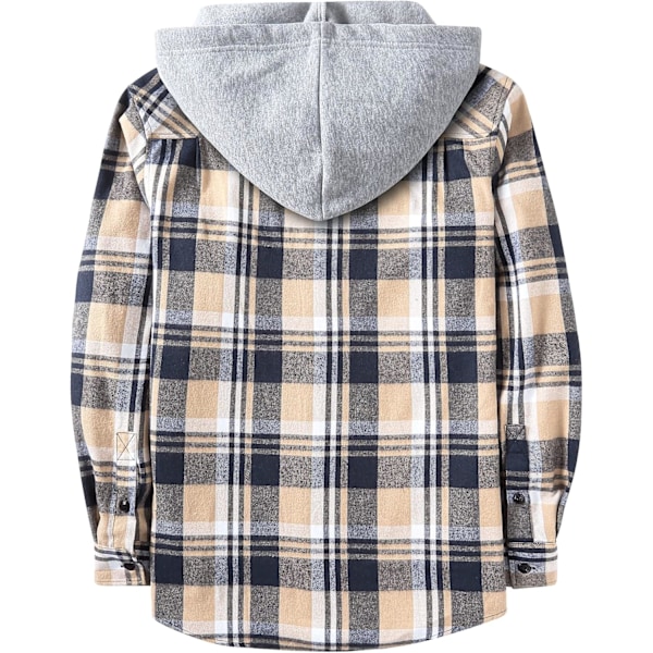 Herreskjorte med tern - Langærmet skjorte med lomme - Knappet ned - Herreskjorte med tern - Jakke i flanel - Regular fit - 4 sæsoner - Træfældningsskjorter - M-3XL Blue Beige L