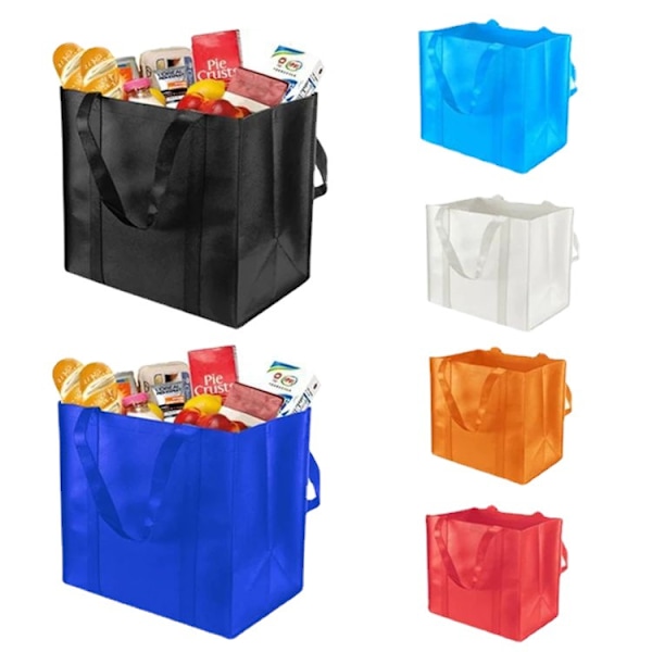 2 Stycken Bruna Återanvändbara Shoppingväskor, 38 x 33.5 x 25.5 cm, med Liten Krok, Lämpliga för Shopping, Picknick, Resor, Strand, DIY, Reklam, Evenemang Brown