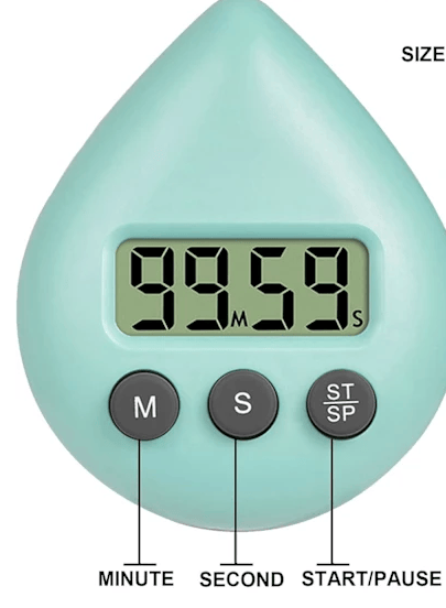 Vandafvisende brusetimer, digital timer, badeværelse køkken timer, nedtællingstimer med sugekop hul Lys Cyan Light Cyan
