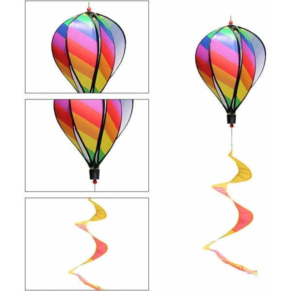 Utendørs vindmøllestreng hagedekorasjon varmluftsballongheng vit