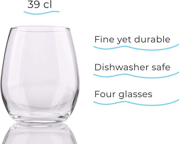 Dricksglas Set om 4 390ml | Glas Tumblers Presentförpackning | Cocktails, Drycker, Juicer