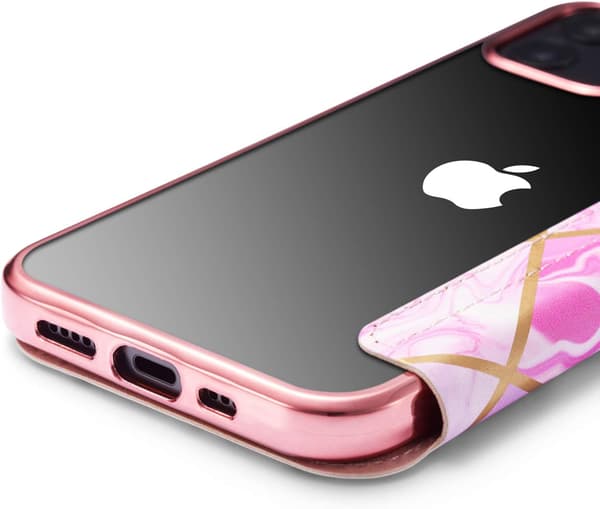 Marmorert PU-Lærveske For iPhone 11
