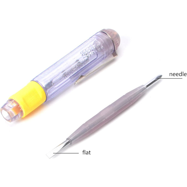 2 stk. LED elektrisk test tester pen skruetrækker spændingsdetektor net tester dobbelt-formål skruetrækker elektrisk pen tester