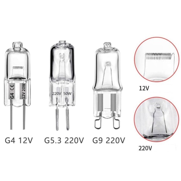 Halogenpæreperler G4 G5.3 Pære G9 220V 40W FROSTAD G9 220V 40W G9 220V 40W Frosted G9 220V 40W Frosted G9 220V 40W Frosted