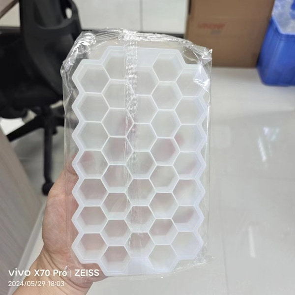 Silikon honeycomb isgaller med silikonlock isform 37 galler honeycomb isform silikon