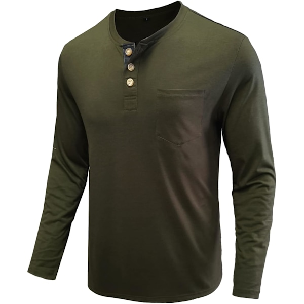 Herre langærmede polo skjorter med lomme Casual golf skjorter Green1 L