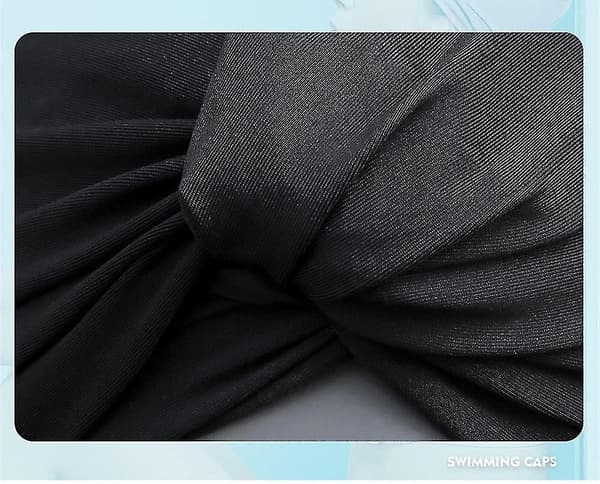 Svømmehette for langt hår, dame, plissert svømmehatt, elastisk badehette for voksne, badehetter for kvinner A