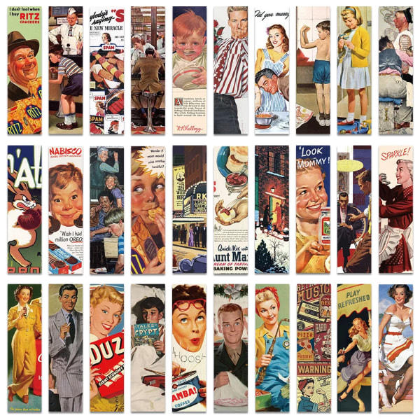30 stk. Amerikansk Vintage Bogmærke Tegneserieplakat Læsesider Bogmærke Studerende Fornødenheder Kreativ Gave Papirkort Dekoration 30 stk.