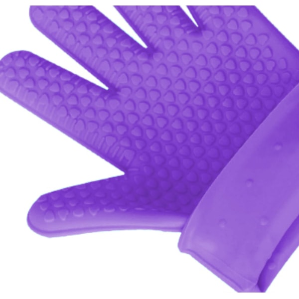 2 Silikonugnsvantar för kök, grillhandskar, set, par, grytunderlägg, ugnshandskar värmebeständiga violetta Purple