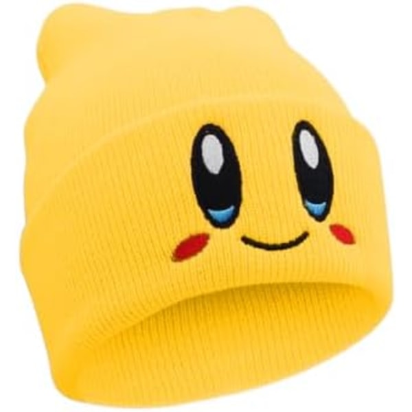 Håndlavet - Kirby Hue til voksne Anime Hat Tilbehør Kawaii, med pænt broderet mønster, Medium Yellow M