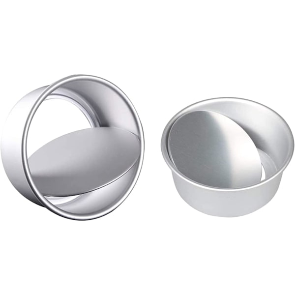 2 Runde Kageforme, Bagning Form, Non-Stick, Sølv