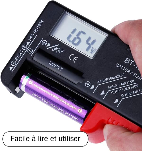 Digital Spenningstester for Universelle Batterier, Ladere, Knappeceller