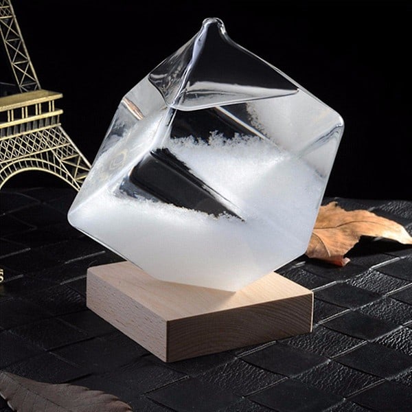 Stormglass Barometer Vannkube Værvarsel Glass Værvarsel Flaske Skrivebordsdekorasjon Transparent White