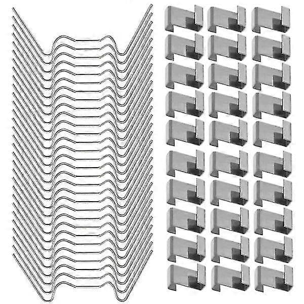 100 stk. drivhusklammer til glas, rustfrit stål, drivhusvinduesbeslag, clips til drivhusglasklammer