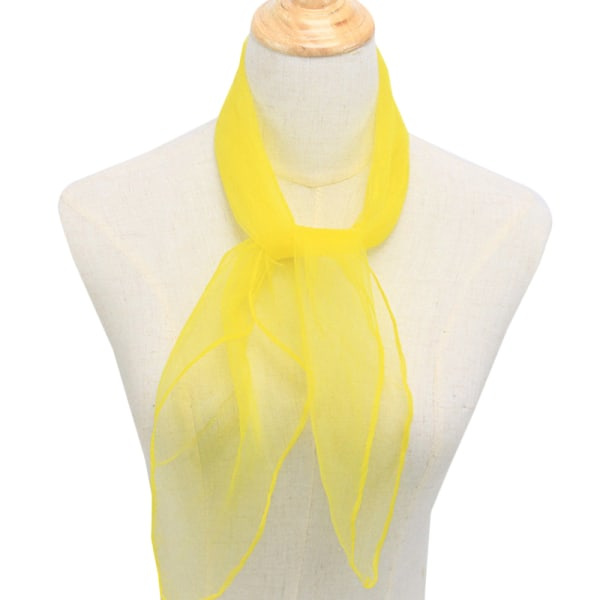Damer Dam 50-tal Kvadrat Chiffon Halsduk Huvudduk Sjal Wrap Gul 60*60cm Yellow