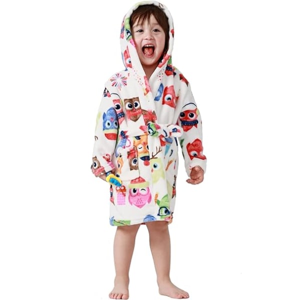 Ugle Voksen Drenge Piger Blød pyjamas med hætte til småbørn (130-140) cm 130-140