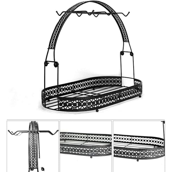 Kaffe kopholder, kopholder, tallerkenarrangør, smedejerns kopdrypstativ, hylde Negro