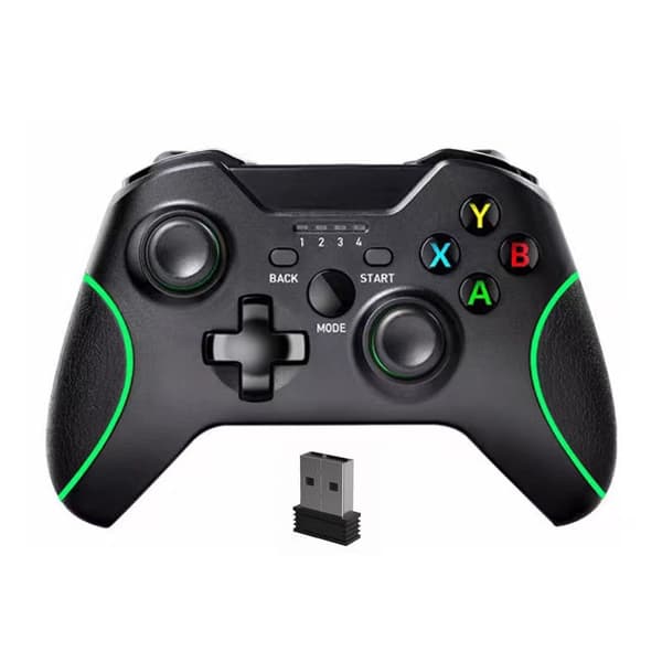 Trådløs controller, spilcontroller Gamepad 2.4ghz Sort