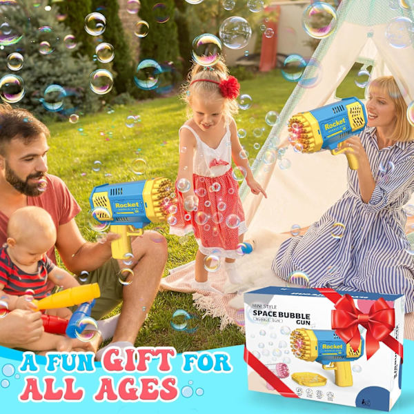 Leksaker för 3-8 år gamla pojkar och flickor: 2-pack bubbelmaskin för barn med bubbellösning