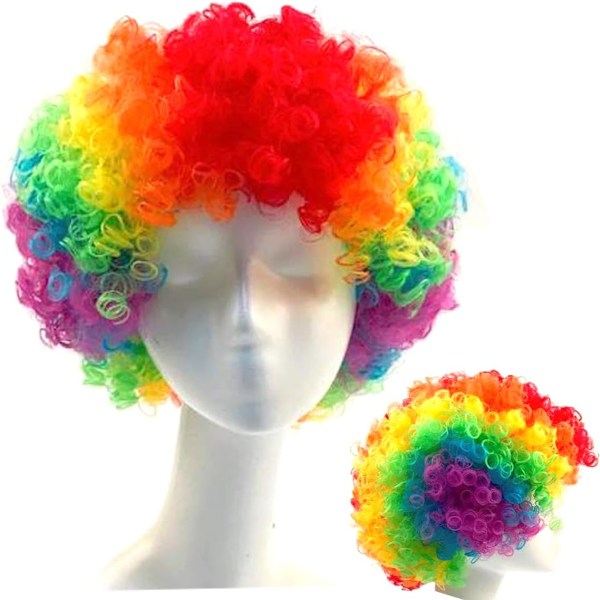 Clownperuk färg, unisex färgad peruk, julrekvisita peruk huvudbonad kostym klädaccessoarer