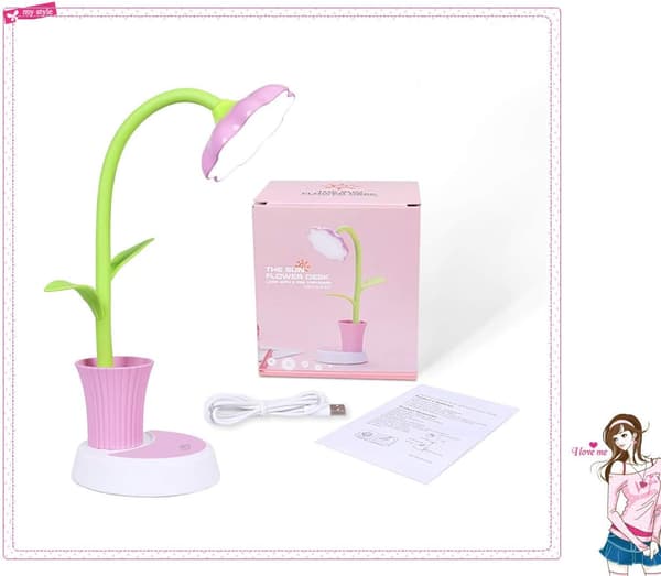 Kreativ Genopladelig Bordlampe LED Touch Sensor (Pink)