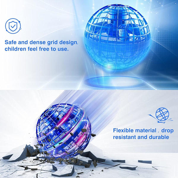 Smart sensor boomerang hover ball, flygande spinner med oändliga tricks, coola leksakspresenter för pojkar och flickor tonåringar inomhus utomhusleksaker blue