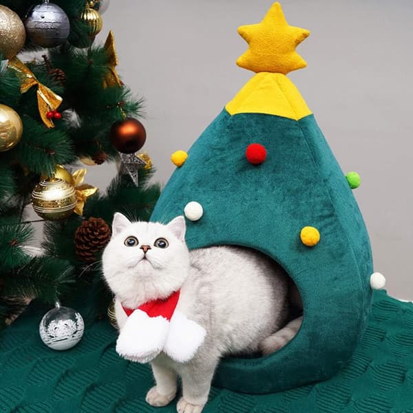 Vaskbar Julehundebed for Katt, Hundebed, Katt- og Hundematte