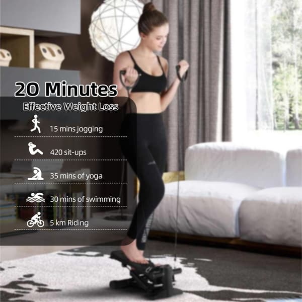 Mini Stepper til hjemmetræning med modstandsbånd LCD-display Kapacitet 100 kg Trappemaskine
