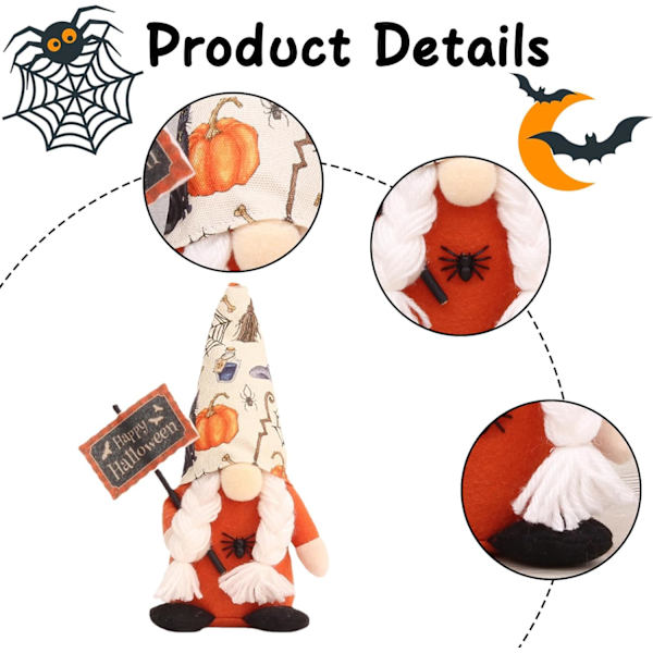 Gnome Dukker Happy  Ansiktsløs Dverg Plysjdukke Håndlaget  Gonk Bordpynt for