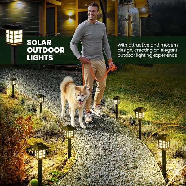 Solcellelamper til udendørs brug, 12 stk. LED-solcellelamper, vandtætte udendørs solcellelamper til gangarealer