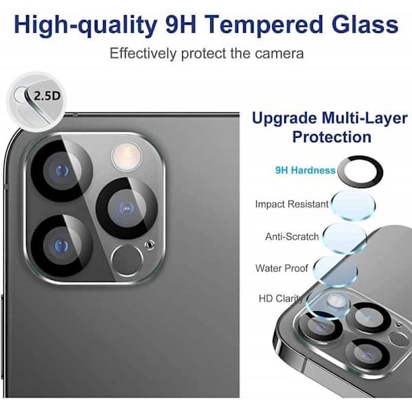 2-PACK iPhone 14 Pro / 14 Pro Max Kamerabeskyttelse Transparent