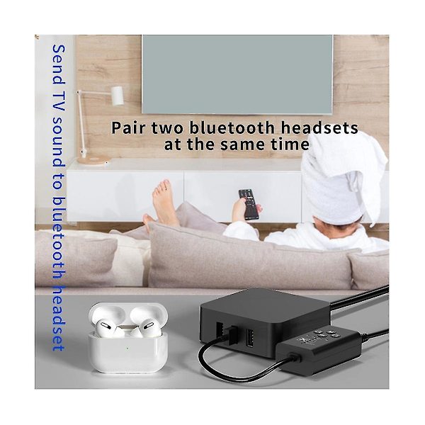 Lav latens 5.2 Bluetooth-lydtransmitter understøtter fiber
