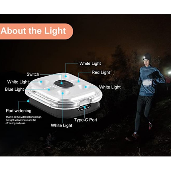 Bluetooth-hue med lys, unik tech-gave til mænd, ægtemænd, teenagere, trådløse øretelefoner til fiskeri, jogging, arbejde black
