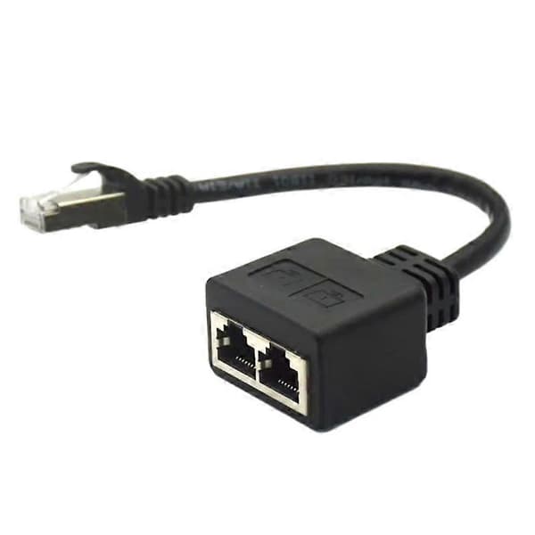 Adapterkabel Ethernet-splitter 1 til 2 kabel for Cat 7 LAN Ethernet-kontakt