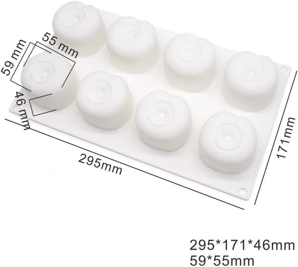 Kageform Silikonform Dessertform 8 Huller Silikon Kirsebær