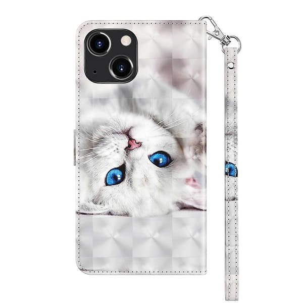 3D-malet læder telefoncover til iPhone 14 Plus
