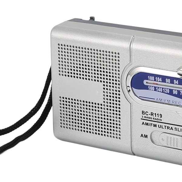 Bärbar radio, AM FM transistorradio med stor högtalare, batteridriven transistorradio, passar för seniorer och hem